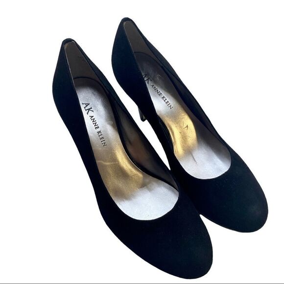 Anne Klein Black Suede Round Toe Pumps in ladies Sz 7M - Picture 5 of 5